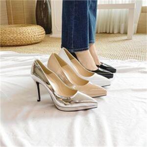 [오노마] ONM 스틸레토 에나멜 펌프스 여성 구두 가보시힐 10cm