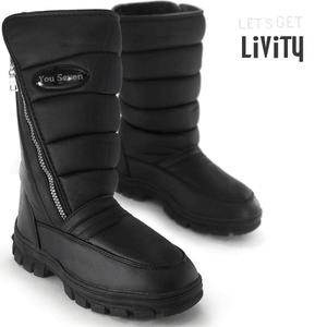 LIVITY 완전방수 남성용 논슬립 고무창 패딩 바이크 털부츠 롱부츠 남자부츠 털방한화 RD5006 80종택일