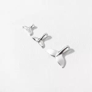 싼비즈 [8-541-05]순은펜던트 고래꼬리 소 중 대 실버925,1개