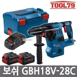보쉬 GBH18V-28C 충전 해머드릴 18V 8.0Ah*2개 SDS PLUS 브러쉬리스 무선 로타리 함마 드릴