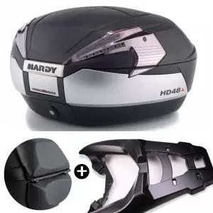 NMAX 21년부터 캐리어+하디 탑박스 티타늄클리어 48리터+등받이