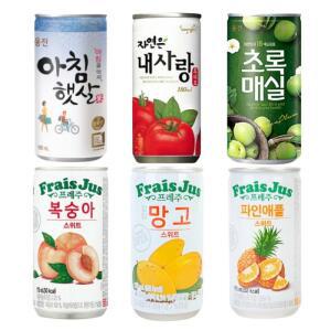 한번에먹자 작은캔 혼합 6종 각5캔 / 아침햇살+내사랑토마토+초록매실+프레주망고+프