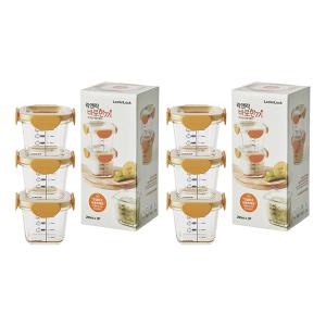 락앤락 리틀럽 더안심 이유식용기, 오렌지, 260ml, 3개입, 2개(총6P)