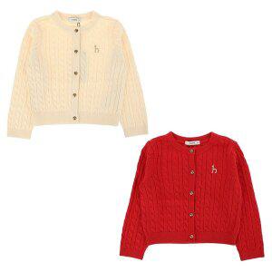 [헤지스키즈](천안아산점)[헤지스키즈 24년 가을신상] 여아 케이블 가디건 2종 택1(HUF11KC50M)