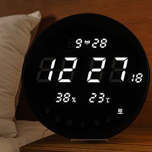 루미너스 WIFI 디지털 전자 벽시계 LED 거실 시계 사무실 무소음 벽걸이 인테리어