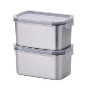 프라이스리스 모듈형 스텐 밀폐용기 1520ml 2개 1세트 스텐반찬통 김치통 스탠찬기통 반찬통 