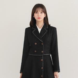 [시크라인] (~XXL까지) 조제 스티치 트위드 자켓 겨울 아우터 오피스룩 하객룩 연말룩 모임룩 빅사이즈