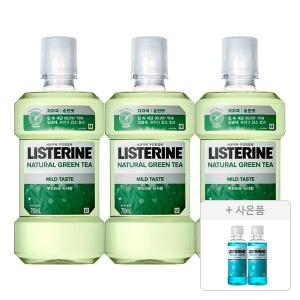 리스테린 그린티 마일드, 750ml, 3개 + 증정(쿨민트100ml, 2개)