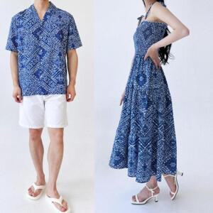 비치 비치웨어 신혼 에스닉 바캉스 원피스 여름 커플룩 휴가 롱드레스 시밀러룩 여행