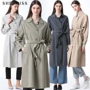 [쉬즈미스(SHESMISS)] 사이드 싱글 버튼 다운 트렌치코트