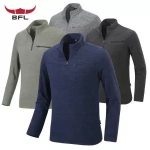 겨울 버팔로 남자 스판 등산티 등산복상의 아웃도어 집업티 남성 긴팔 티셔츠 W025