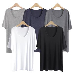 티셔츠 무지 반팔 오버핏  빅사이즈 찰랑U