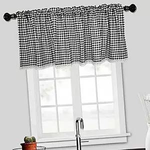 [셀러허브 패션][JHQS81E7_4B]체크 미니커튼 바란스 132x45cm 발란스커튼