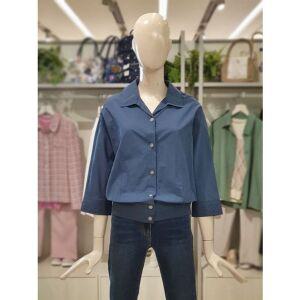 [갤러리아] 크로커다일레이디 니트 배색 블루종 블라우스 CLDFBL105