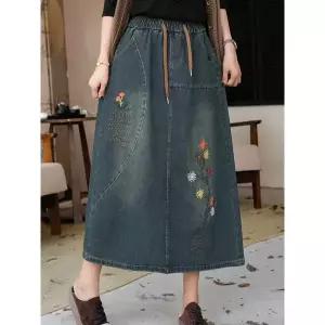 [디얼마미] 이츠 꽃송이 청치마 /마담 미시 중년 여성 빅사이즈 40대 50대