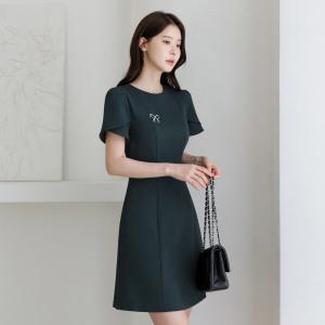 [시크라인] (~XXL까지) 에스틴 튤립 소매 플레어 원피스 여름 A라인 하객룩 오피스룩 데이트 모임 미시 빅사이즈