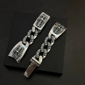 925 실버 십자가 꽃 팔찌 펑크 개성 시계 액세서리 레트로 버클 스트랩 20mm 스트랩