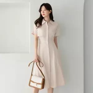 [시크라인] (~XXL까지) 제리 싱글카라 하프 러플 플레어 원피스 여름 하객룩 오피스룩 데이트 모임 미시 빅사이즈