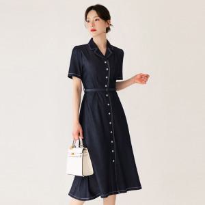 [시크라인] (~XXL까지) 하멘 데님 플레어 벨트 원피스 여름 나들이 하객룩 오피스룩 데이트 모임 미시 빅사이즈