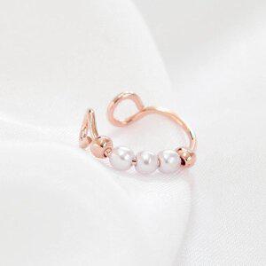 [미니아트]14KGP 펄라인 귀찌 로즈골드 데일리 진주 포인트 이어커프