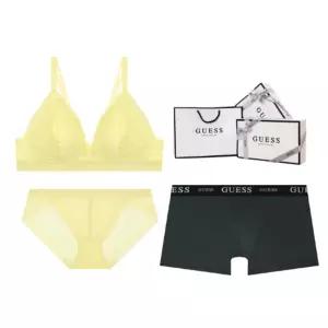 [게스언더웨어](타임스퀘어점패션관)모던 레이스 아웃밴드 브라렛 남여 커플속옷세트 ODWBR293YE863DGR