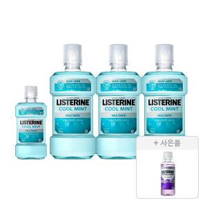 리스테린액 쿨민트 마일드 750ml, 3개+250ml, 1개+증정(토탈케어 마일드 100ml, 1개)