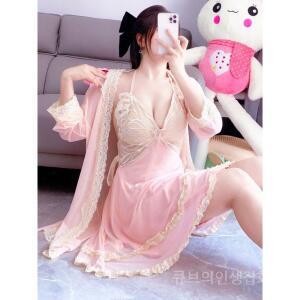 슬립웨어 원피스 잠옷 빅사이즈 란제리 레이스 섹시 속옷 야한 시스루 파자마 끈나시 첫날밤
