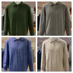 [킨록바이킨록앤더슨](광주신세계)킨록 24년 FW 프리미엄 꽈배기 케이블 부클소재 카라 니트 4종 JIW3...