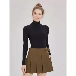 [하프클럽/에고이스트]브라운 벨트장식 플리츠 하프 팬츠 EN4WQ162