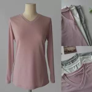 레이온 브이넥 이너 슬림핏 무지기본 가을 여성 긴팔 티셔츠 (5color)