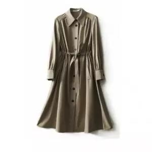 여성 데일리 간절기 셔츠 트렌치 중년 나들이 코트 가을 하객룩 코디 간절기 원피스