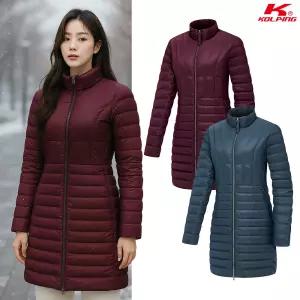 콜핑 2064JK713W 나일론 구스다운 슬림핏 여자 겨울 롱패딩 자켓
