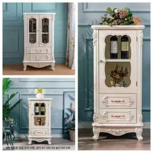 북유럽 엔틱 장식장 빈티지 수납장 진열장 인테리어