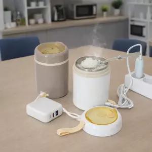 런치버스 전기 가열 보온 도시락 푸드자 죽통 밥통 스텐 보온용기 직장인 학생 발열