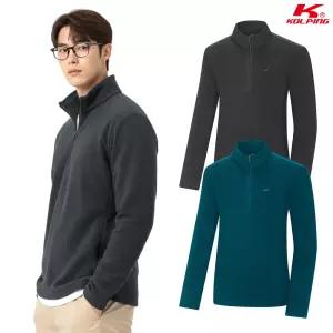콜핑 남성 초극세 플리스 아늑한 등산 긴팔 반집업 티셔츠 2444TK584M
