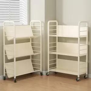 이동식 책꽂이 북트롤리 북웨건 정리함 선반 북카트 책수레 책 도서 책장 간이 수레 웨건