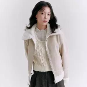 [롯데백화점]로엠 카라 집업 무스탕_RMJLE4TR11