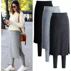 [홀리지]세르노 겨울 방한 니트 롱 치마 레깅스