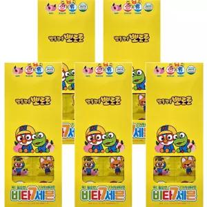 뽀롱뽀롱 뽀로로 비타7세븐 250정 x5개 복숭아맛 7가지비타민 자일리톨 비타세3