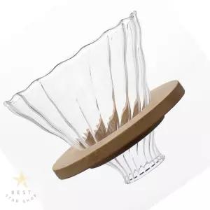 투명 내열유리 드리퍼 우드홀더 커피 추출 핸드드립 1홀