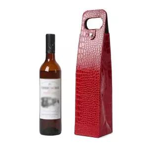 가죽 와인캐리어 1구 콜키지 가방 크로커레드 샴페인쇼핑백