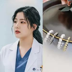 핵진주 여성 귀찌 써지컬 포인트 써지컬스틸 진주 여자귀찌 볼드 두줄 진주귀찌 귀걸이 볼 이어커프 미니