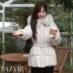 [롯데백화점]온앤온 후드 퍼 벨티드 슬림 구스 패딩 NEP4XMA03