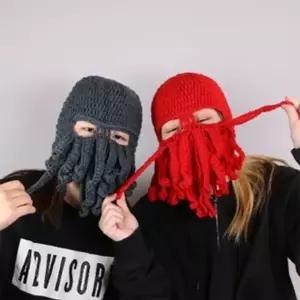 (색상 색상랜덤)니트 문어 모자 방한용 복면 선물