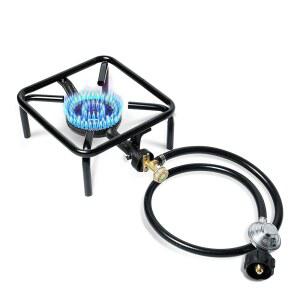 CSA 인증 휴대용 고압 프로판 버너 - LPG 호스가 있는 야외 스토브 | 캠핑, 테일게이트, 파티오 요리, 홈 브루잉 및 뒷마당 그릴을 위한 가볍고 내구성이 뛰어납니다