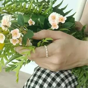 [마이모노샵] 악세사리 우정링 소품 담수 진주 비즈 은볼믹스 반지