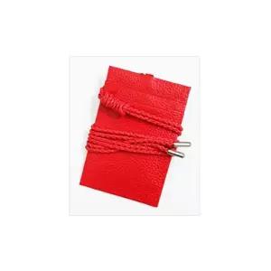 출퇴근 카드 홀더 가죽 출입 목걸이 카드지갑 레드