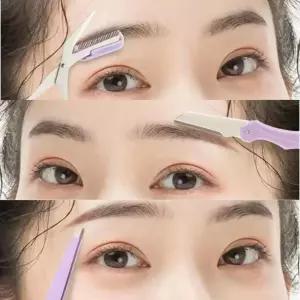 TW 휴대용 눈썹정리세트/가위/칼/핀셋/구성/미용도구/눈썹칼/눈썹/정리기/가위/정리/관리/정리칼/접이식