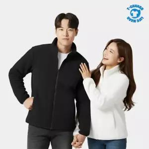 고급 보아털 무지 후리스 아우터 하이넥 겨울 플리스 집업