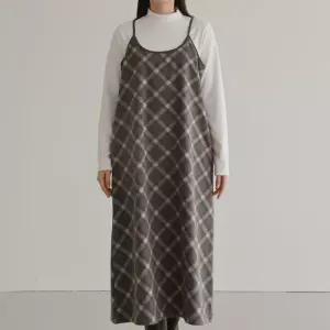 빅사이즈 511 소재좋은체크끈원피스 DLYV738